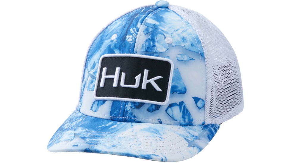 HUK Performance Fishing Mossy Oak Fracture Stretch Trucker - Men's, Mossy Oak Blue Shark, L-XL, H3000303-990-LXL