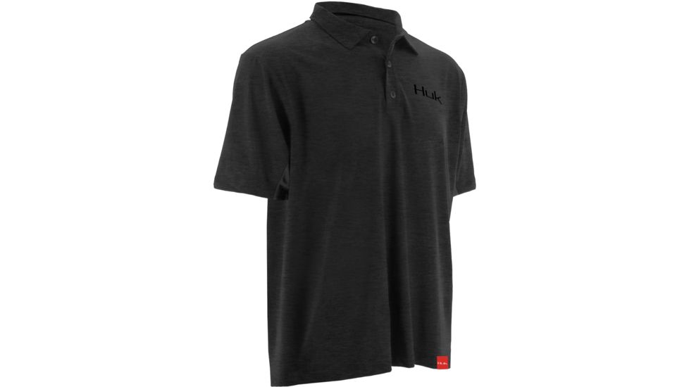 HUK NXTLVL Polo, Extra Large, Heather Black H1200016HBKXL