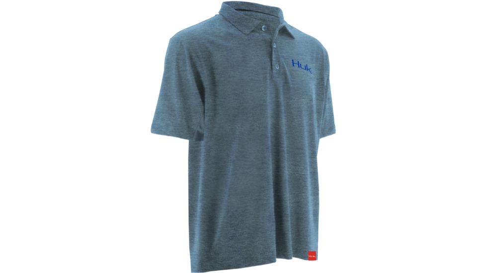 HUK NXTLVL Polo, XXXL, Heather Carolina Blue H1200016HCBXXXL