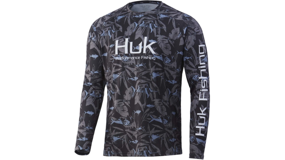 HUK Performance Fishing Ocean Palm Pursuit L/S Shirt - Men's, Volcanic Ash, M, H1200406-013-M