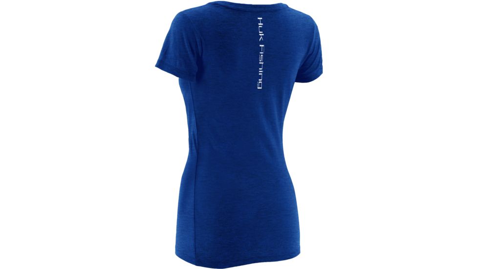 HUK Oval Ladies Vneck T, Royal Heather, Extra Small H1000048RYHXS