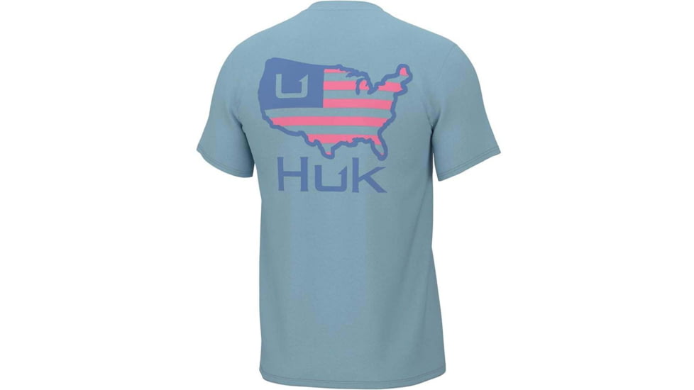 HUK Performance Fishing American Huk Tee - Men's, Crystal Blue, Large, H1000399-497-L