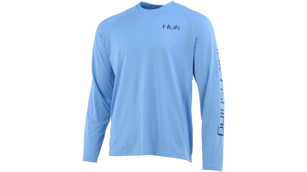 HUK Performance Fishing American Large Long Sleve Graphic T-Shirts - Mens, Carolina Blue, Large, H1200216-420-L