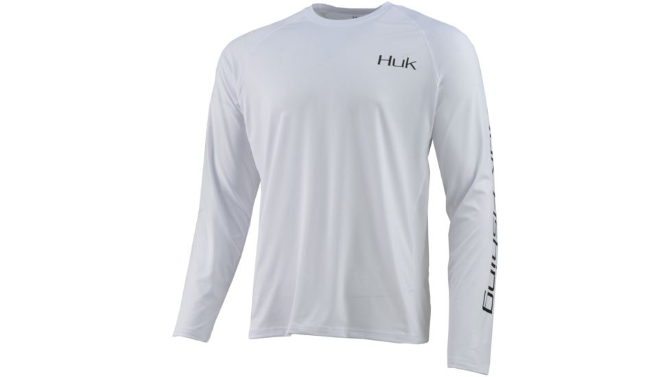 HUK Performance Fishing American Large Long Sleve Graphic T-Shirts - Mens, White, Small, H1200216-100-S