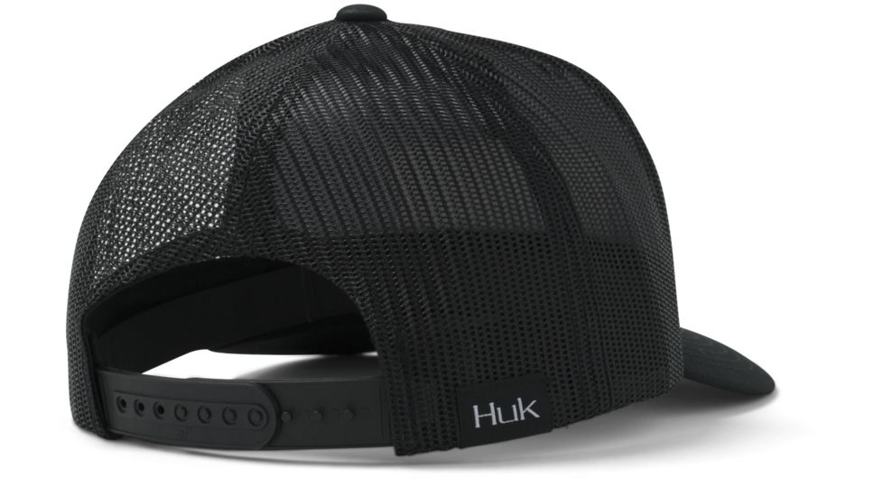 HUK Performance Fishing Angler Trucker Mesh Hat - Mens, Black, One Size, H3000228-001-1