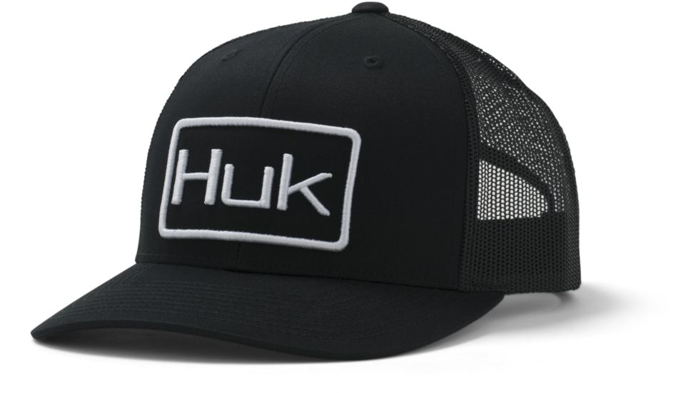 HUK Performance Fishing Angler Trucker Mesh Hat - Mens, Black, One Size, H3000228-001-1