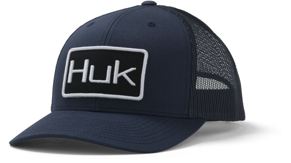 HUK Performance Fishing Angler Trucker Mesh Hat - Mens, Navy, One Size, H3000228-410-1