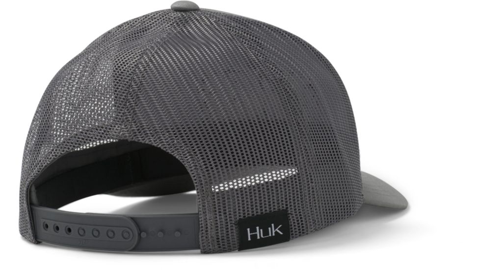 HUK Performance Fishing Angler Trucker Mesh Hat - Mens, Sharkskin, One Size, H3000228-028-1