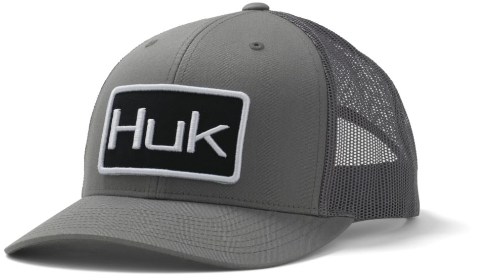 HUK Performance Fishing Angler Trucker Mesh Hat - Mens, Sharkskin, One Size, H3000228-028-1