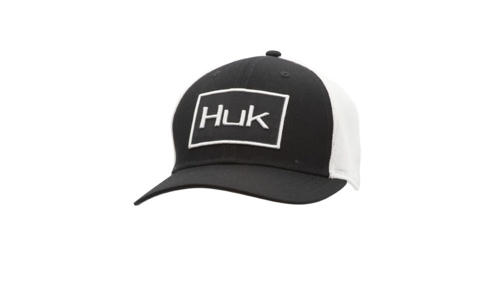 HUK Performance Fishing Angler Trucker Stretch Headwear, Cap - Mens, Black, Large - Extra Large, H3000209-001-LXL