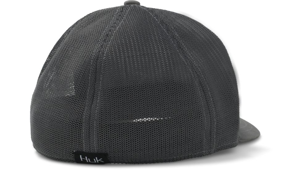 HUK Performance Fishing Angler Trucker Stretch Mesh Hat - Mens, Sharkskin, One Size, H3000232-028-1