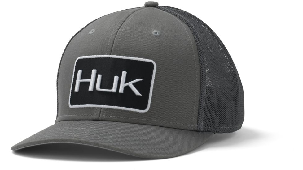 HUK Performance Fishing Angler Trucker Stretch Mesh Hat - Mens, Sharkskin, One Size, H3000232-028-1