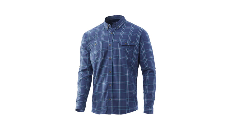 HUK Performance Fishing Awendaw Flannel - Men's, 2XL, Sargasso Sea, H1500137-409-XXL