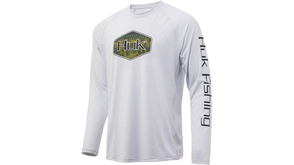 HUK Performance Fishing Bass Badge Pursuit Graphic T-Shirt - Mens, Glacier, Large, H1200247-051-L