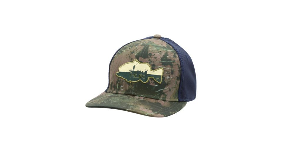 HUK Performance Fishing Bass Patch Trucker Stretch Headwear, Cap - Mens, Southern Tier, Large - Extra Large, H3000176-385-LXL
