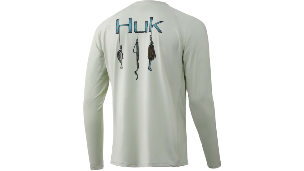 HUK Performance Fishing Bass Pursuit Long Sleeve Graphic T-Shirt - Mens, Fog Green, Extra Large, H1200239-331-XL