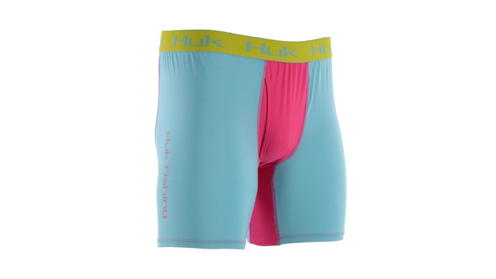 HUK Performance Fishing Boxer Jock Baselayer, Boxer Jock - Mens, Tahiti Blue, Large, H5000016-430-L