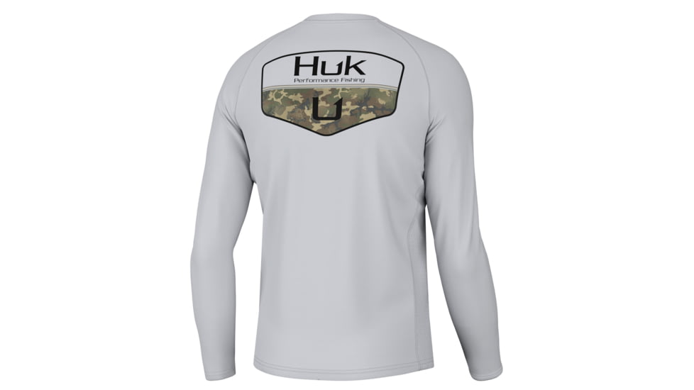 HUK Performance Fishing Camo Badge Pursuit Crew - Mens, Harbor Mist, 3XL, H1200613-034-XXXL