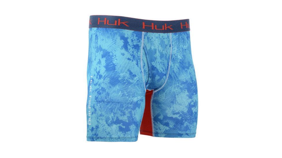 HUK Performance Fishing Camo Boxer Jock Baselayer, Boxer Jock - Mens, Gulf Stream, Large, H5000015-425-L
