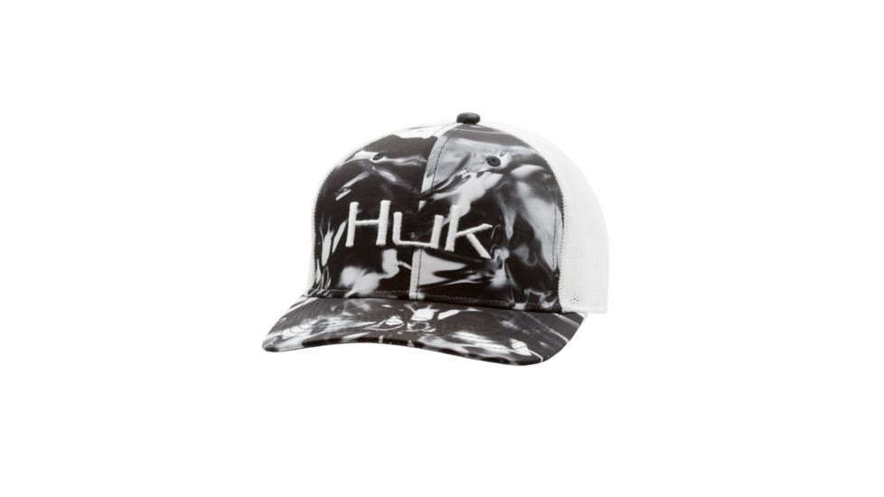 HUK Performance Fishing Camo Trucker Headwear, Cap - Mens, Hydro Blackwater, 1, H3000185-078-1
