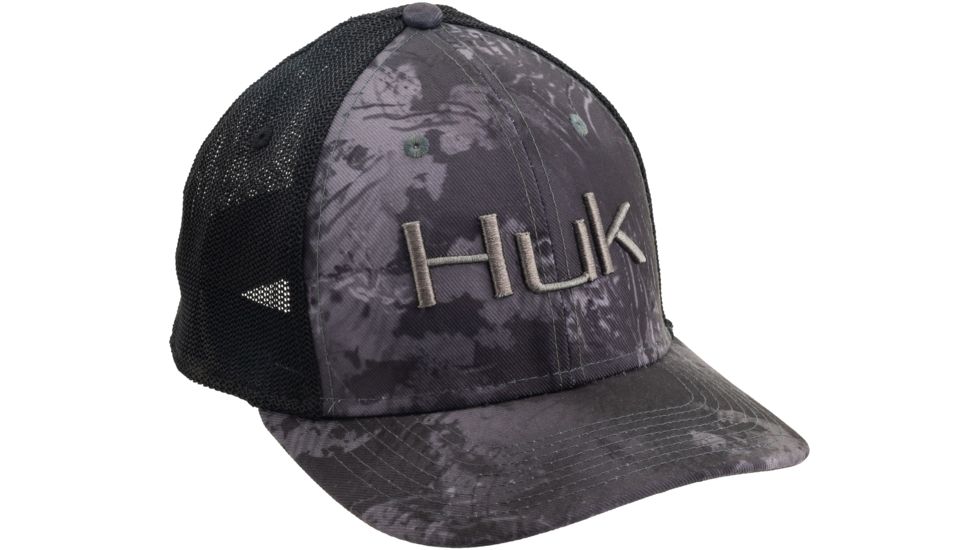 HUK Performance Fishing Camo Trucker Stretch Headwear, Cap - Mens, Night Vision, Large - Extra Large, H3000186-075-LXL