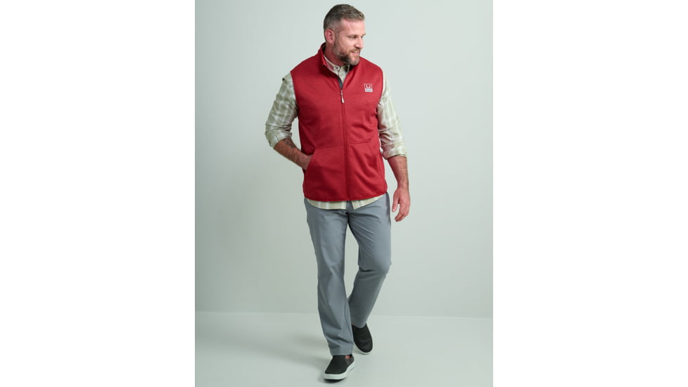 HUK Performance Fishing Cold Front Vest - Mens, Scrlt Blz Hthr, Extra Large, H1300099-622-XL