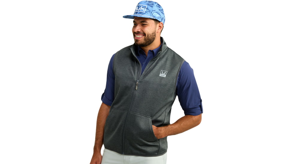 HUK Performance Fishing Cold Front Vest - Mens, Volc Ash Hthr, Small, H1300099-015-S