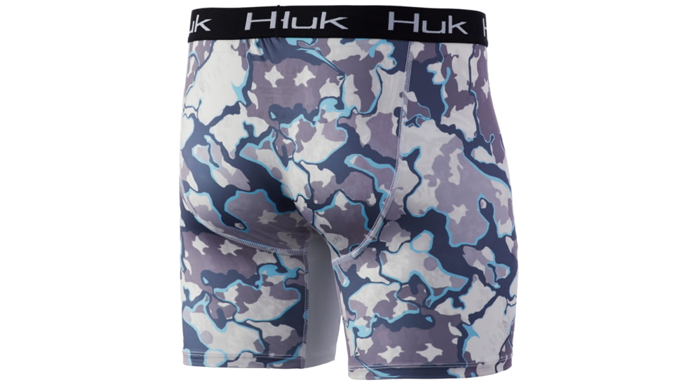 HUK Performance Fishing Current Camo Boxer Brief - Mens, Ocean Tally Cam, Large, H5000017-975-L