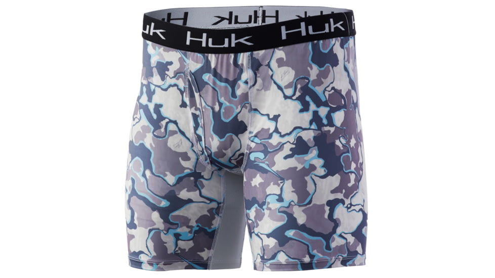 HUK Performance Fishing Current Camo Boxer Brief - Mens, Ocean Tally Cam, Large, H5000017-975-L
