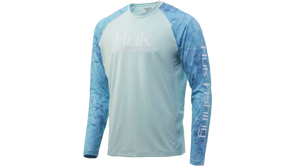 HUK Performance Fishing Current Camo Double Header Long Sleeve T-Shirt - Mens, Boca Grande, Small, H1200230-446-S