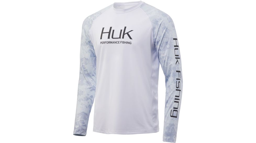 HUK Performance Fishing Current Camo Double Header Long Sleeve T-Shirt - Mens, Kenai, Medium, H1200230-453-M