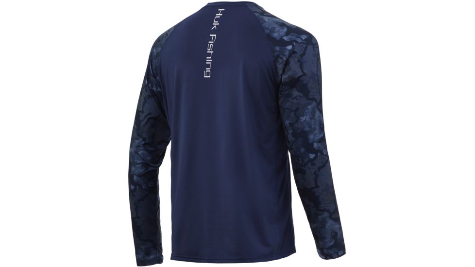 HUK Performance Fishing Current Camo Double Header Long Sleeve T-Shirt - Mens, Pei, 2XL, H1200230-467-XXL