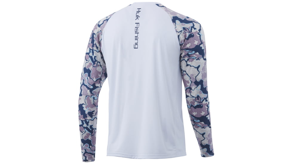 HUK Performance Fishing Current Double Header Long Sleeve - Men's, Ocean Tally Cam, Extra Large, H1200348-975-XL