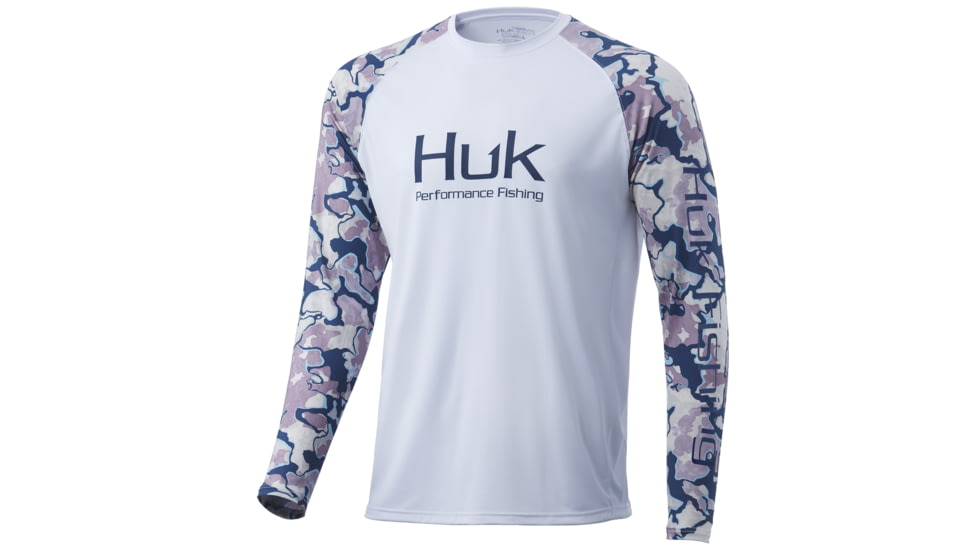 HUK Performance Fishing Current Double Header Long Sleeve - Men's, Ocean Tally Cam, Extra Large, H1200348-975-XL