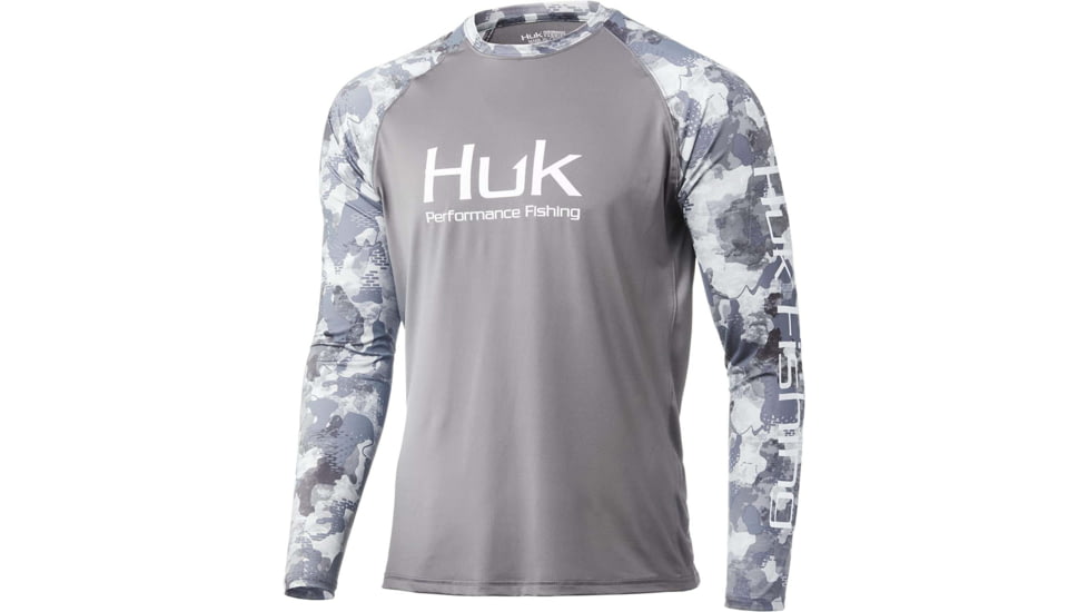 HUK Performance Fishing Current Double Header Long Sleeve - Men's, Storm, Large, H1200349-039-L