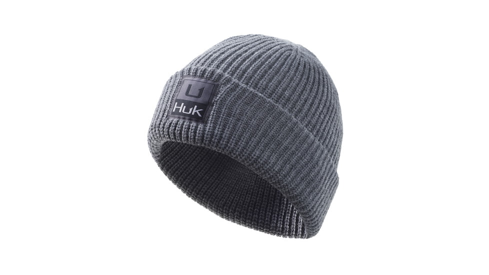 HUK Performance Fishing D Up Knit Beanie - Mens, Heather Grey, One Size, H3000395-033-1
