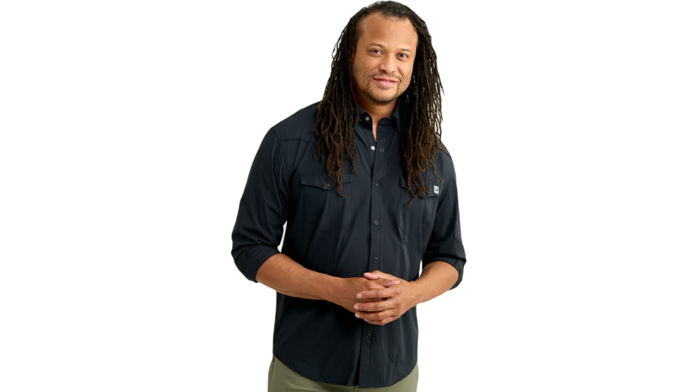 HUK Performance Fishing Diamond Back Long Sleeve Shirt - Mens, Black, Extra Large, H1500182-001-XL