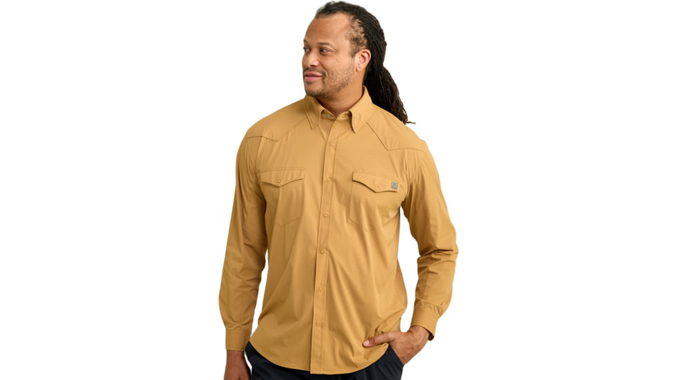 HUK Performance Fishing Diamond Back Long Sleeve Shirt - Mens, Sand Piper, 3XL, H1500182-217-XXXL