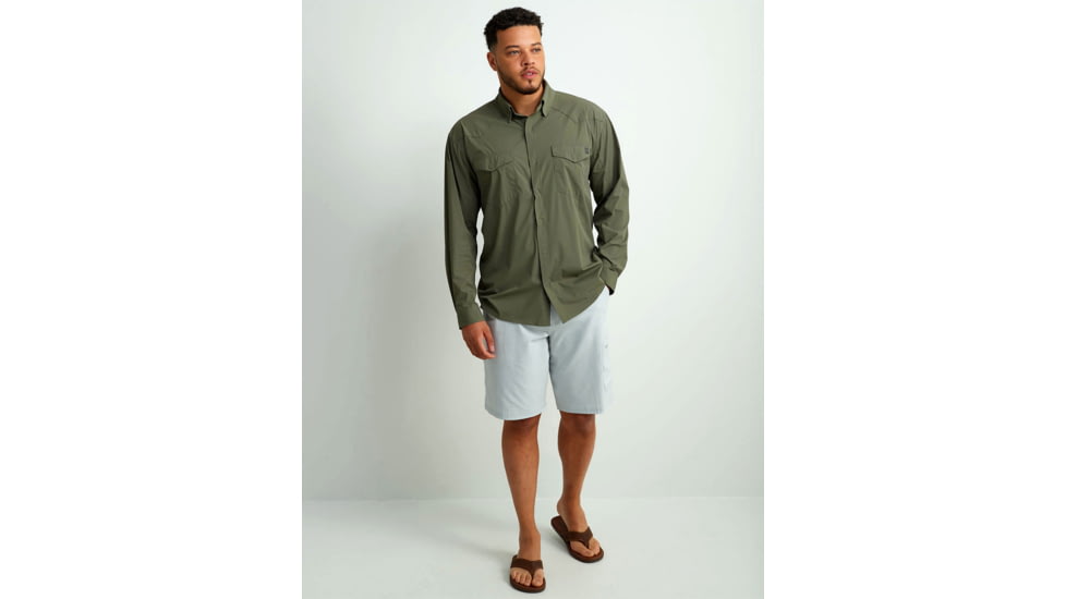 HUK Performance Fishing Diamond Back LS Shirt - Mens, Moss, Large, H1500182-316-L