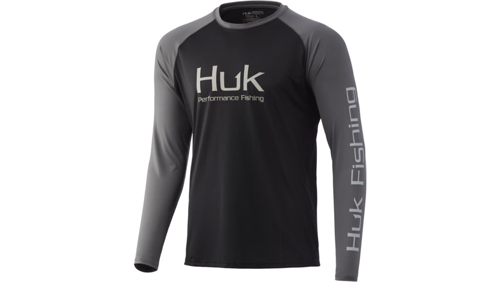 HUK Performance Fishing Double Header Long Sleeve - Men's, Black, Extra Large, H1200341-001-XL