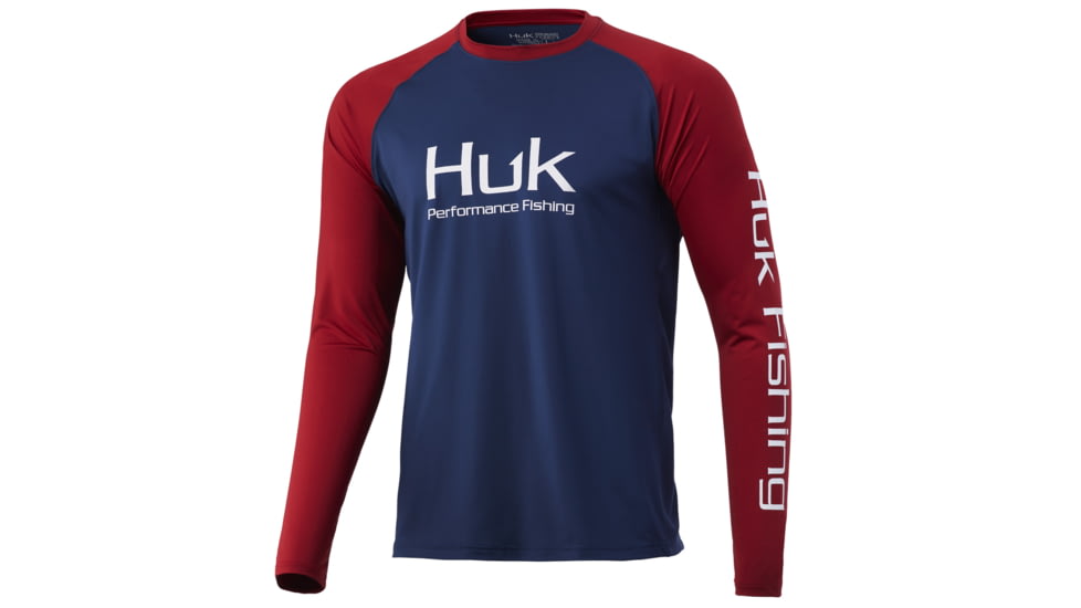 HUK Performance Fishing Double Header Long Sleeve - Men's, Sargasso Sea, Extra Large, H1200341-409-XL