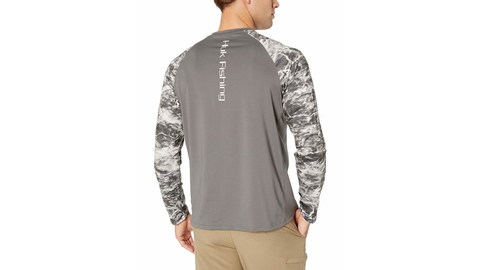HUK Performance Fishing Fishing Long Sleeve Double Header Top - Men's, Iron, Large, H1200136-012-L