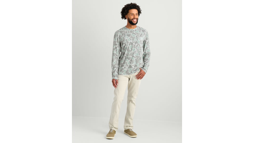 HUK Performance Fishing Drift Graphic Kc Print Shirt -Mens, Long Sleeve, Volcanic Ash, Small, H1200716-013-S