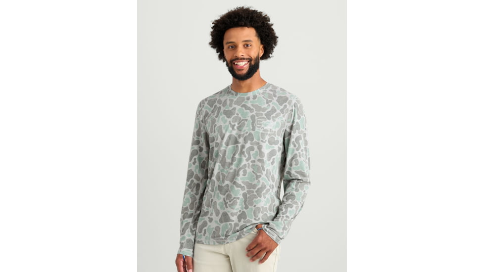 HUK Performance Fishing Drift Graphic Kc Print Shirt -Mens, Long Sleeve, Volcanic Ash, Small, H1200716-013-S