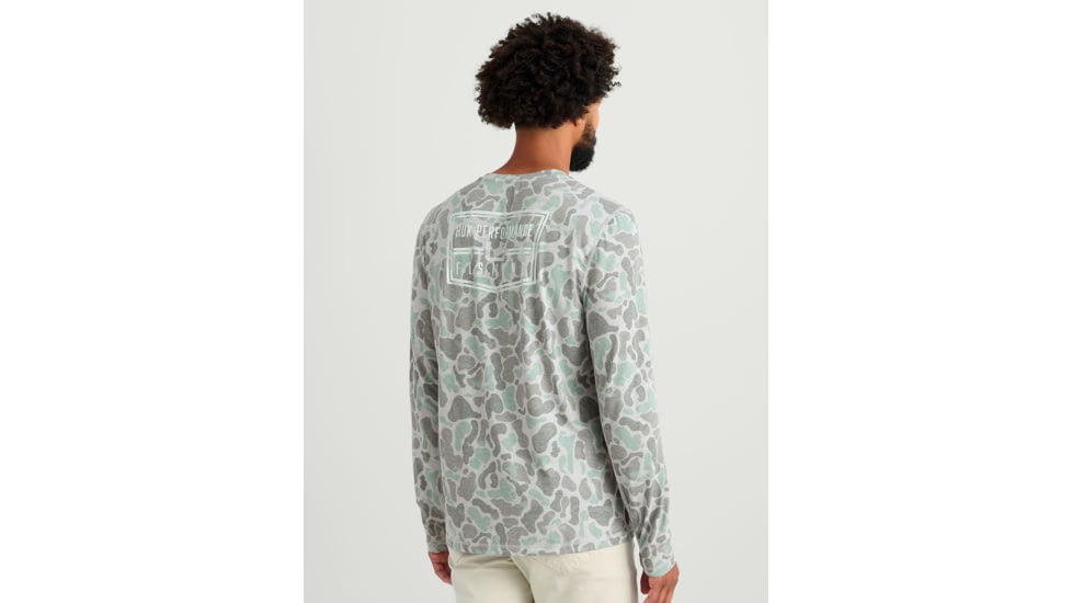 HUK Performance Fishing Drift Graphic Kc Print Shirt -Mens, Long Sleeve, Volcanic Ash, Small, H1200716-013-S