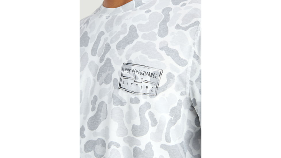 HUK Performance Fishing Drift Graphic Kc Print Shirt -Mens, Long Sleeve, White, Extra Large, H1200716-100-XL