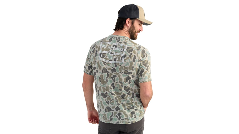 HUK Performance Fishing Drift Graphic Kc Print Shirt -Mens, Short Sleeve, Volcanic Ash, Large, H1200717-013-L