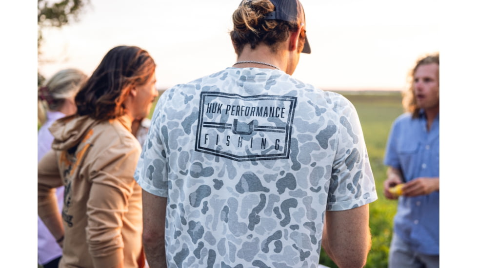 HUK Performance Fishing Drift Graphic Kc Print Shirt -Mens, Short Sleeve, Volcanic Ash, Large, H1200717-013-L