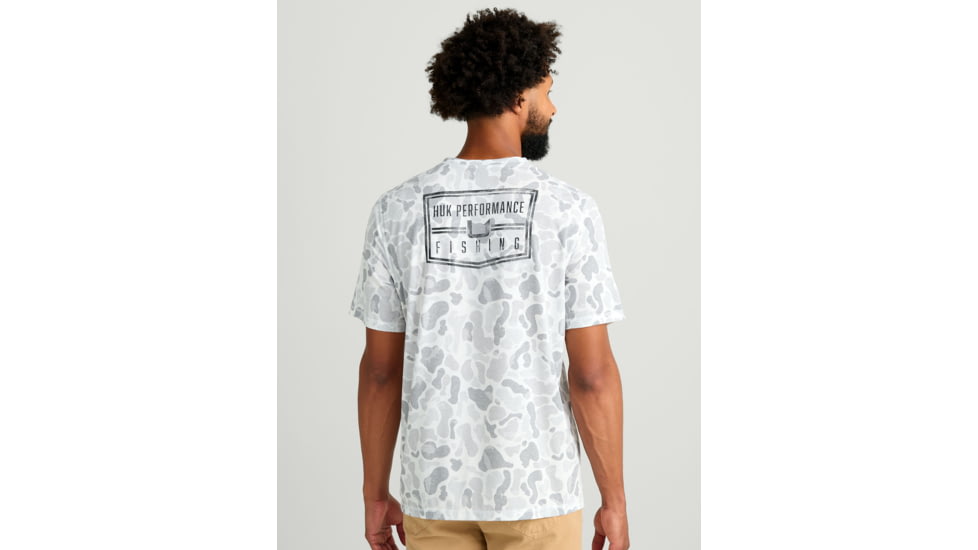 HUK Performance Fishing Drift Graphic Kc Print Shirt -Mens, Short Sleeve, White, 2XL, H1200717-100-XXL