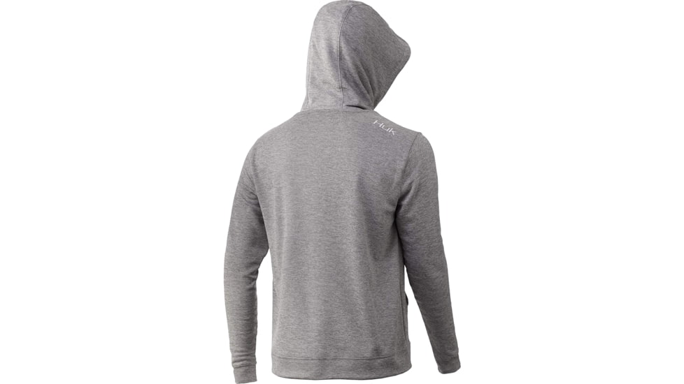 HUK Performance Fishing Fin Hoodie - Men's, True Grey Heather, Small, H1300049-035-S